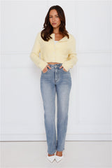 Fuzzy Feelings Knit Cardigan Yellow