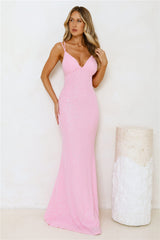 Shimmering Elegance Maxi Dress Pink
