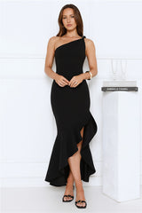 Go To Girl One Shoulder Maxi Dress Black