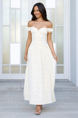 Soft Serve Off Shoulder Maxi Dress Yellow