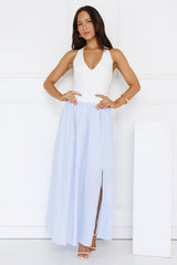 Salt In Her Hair Halter Maxi Dress Blue