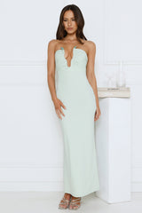 Hot Girl Social Strapless Maxi Dress Sage