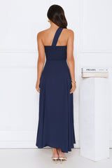 Styled Like A Star One Shoulder Maxi Dress Navy