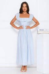 Twilight Sonata Off Shoulder Maxi Dress Blue