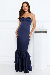 Deep Ocean Strapless Maxi Dress Navy