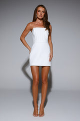 The Corset Strapless Mini Dress White