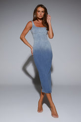 DNM Denim Destination Midi Dress Blue