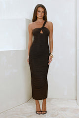 Sparkle City Nights One Shoulder Maxi Dress Bronze