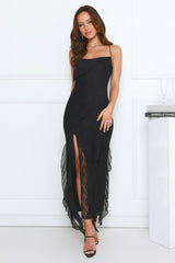 Lace Night Maxi Dress Black