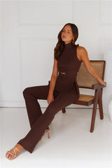 Star Power Ribbed Pants Brown