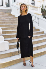 Love On Holidays Long Sleeve Maxi Dress Black
