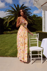 Sunlit Romance Strapless Maxi Dress Print