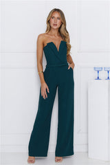 Make Magic Strapless Jumpsuit Green