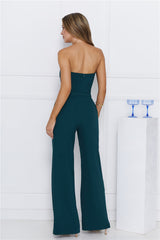 Make Magic Strapless Jumpsuit Green