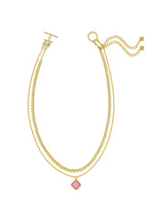 Mallory Rose Gold Multi Strand Necklace Blush Ivory Mother Of Pearl