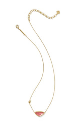 Margot Vintage Gold Short Pendant Necklace Pink Coral