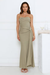 Starlit Rush Strapless Maxi Dress Sage