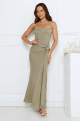 Starlit Rush Strapless Maxi Dress Sage