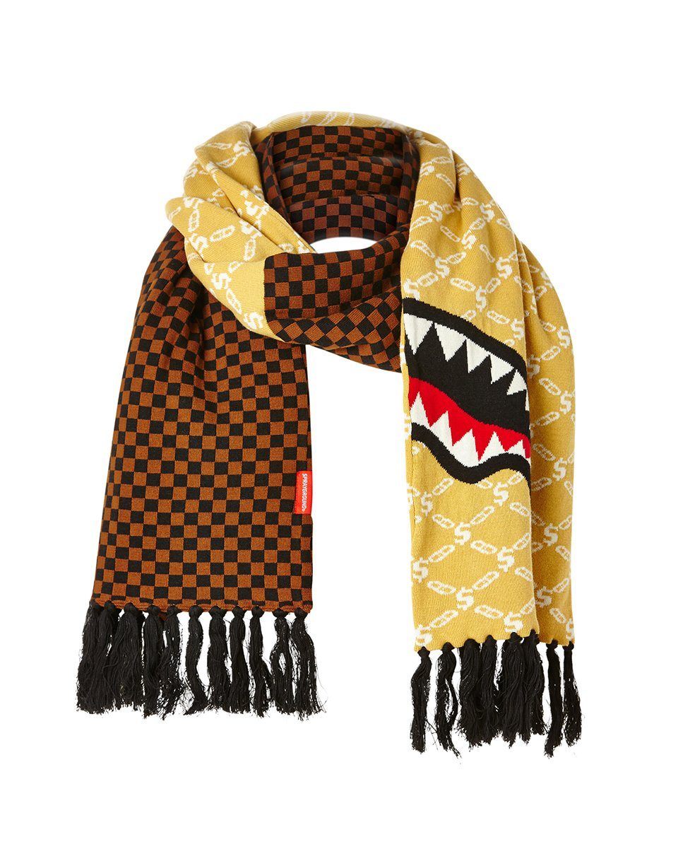 SPLIT CHECKERED SHARK SCARF