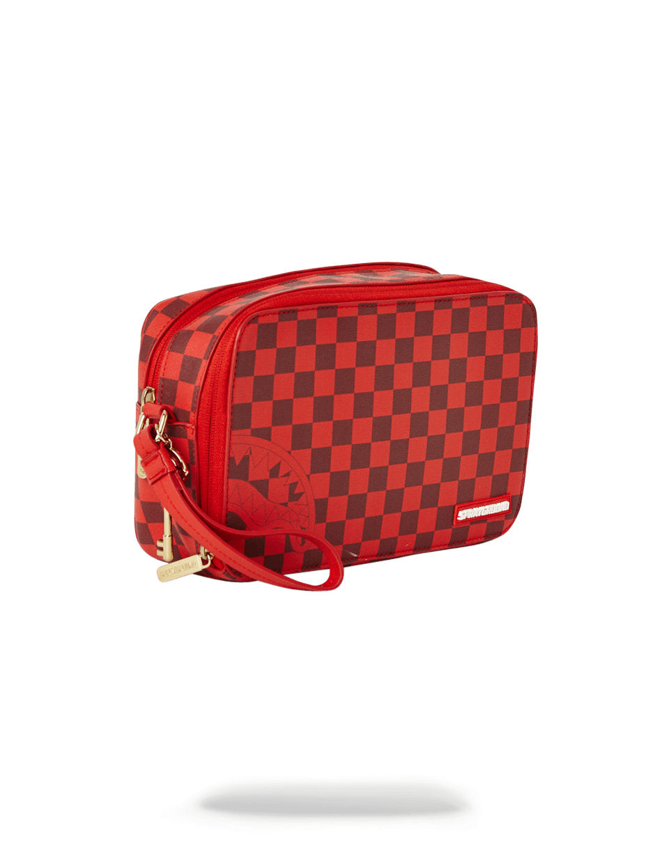 SHARKS IN PARIS RED TOILETRY AKA MONEY BAGS