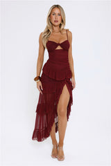 Fresh Layers Maxi Dress Wine