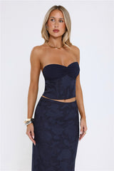 Warm As Honey Strapless Top Navy