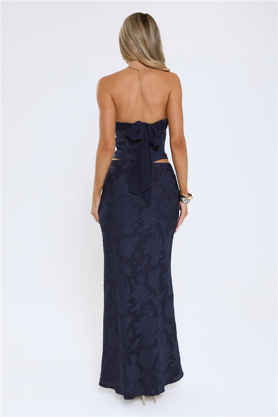 Warm As Honey Maxi Skirt Navy