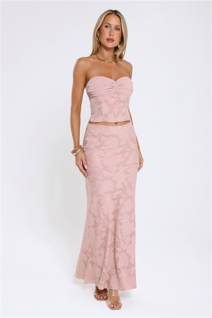 Warm As Honey Maxi Skirt Pink