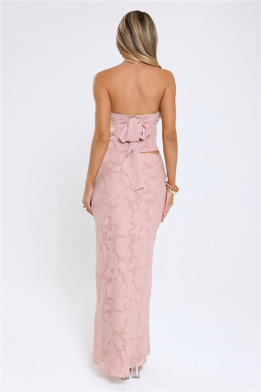 Warm As Honey Maxi Skirt Pink
