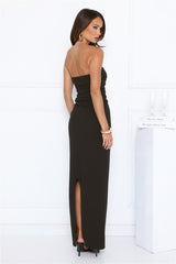 Glow Getter Mode Strapless Maxi Dress Black