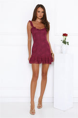 Little Sultry Lace Mini Dress Plum