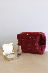 Sparkling Stars Makeup Bag Red