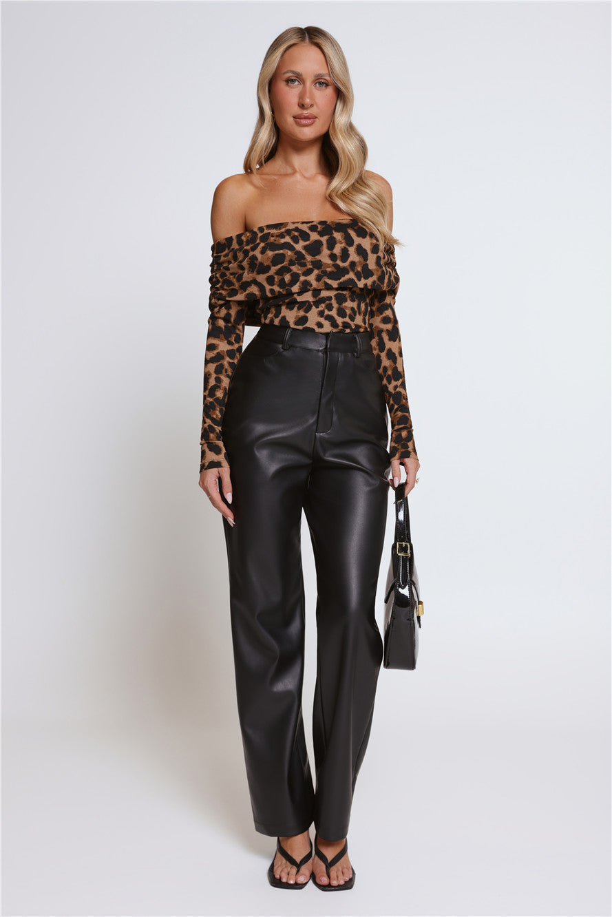 Let's Talk Style Faux Leather Pants Black