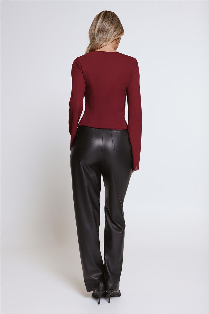 Hot Topic Long Sleeve Top Wine