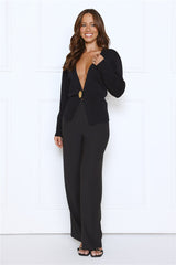 Noir Allure Knit Cardigan Black