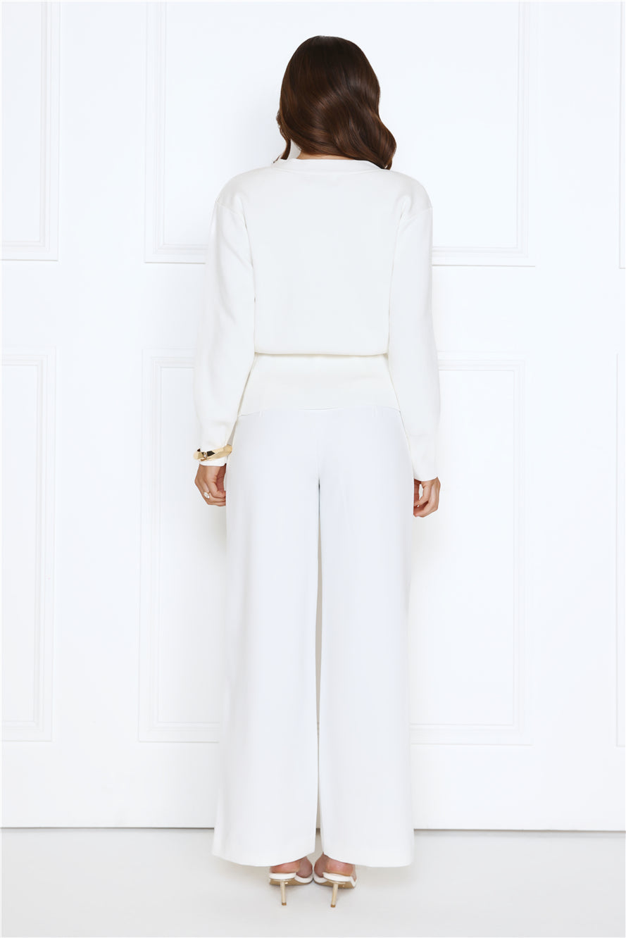 Noir Allure Knit Cardigan Cream