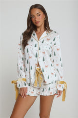Velvet Snowfall Satin Pyjama Set White