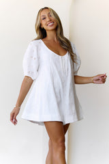 Oversized Scoop Neck Romper White