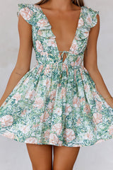 Natural Splendour Mini Dress Green