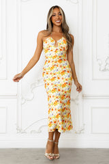 Petals Of Imagination Halter Midi Dress Print