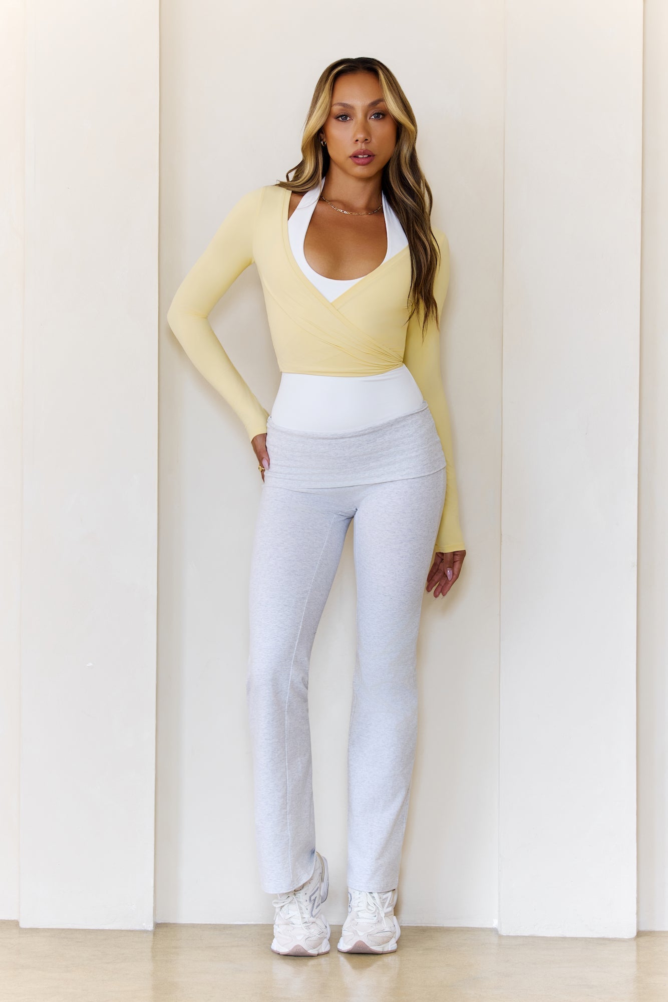 BASE On The Go Fold Waist Pants Grey