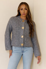 Snowflake Hour Knit Cardigan Grey