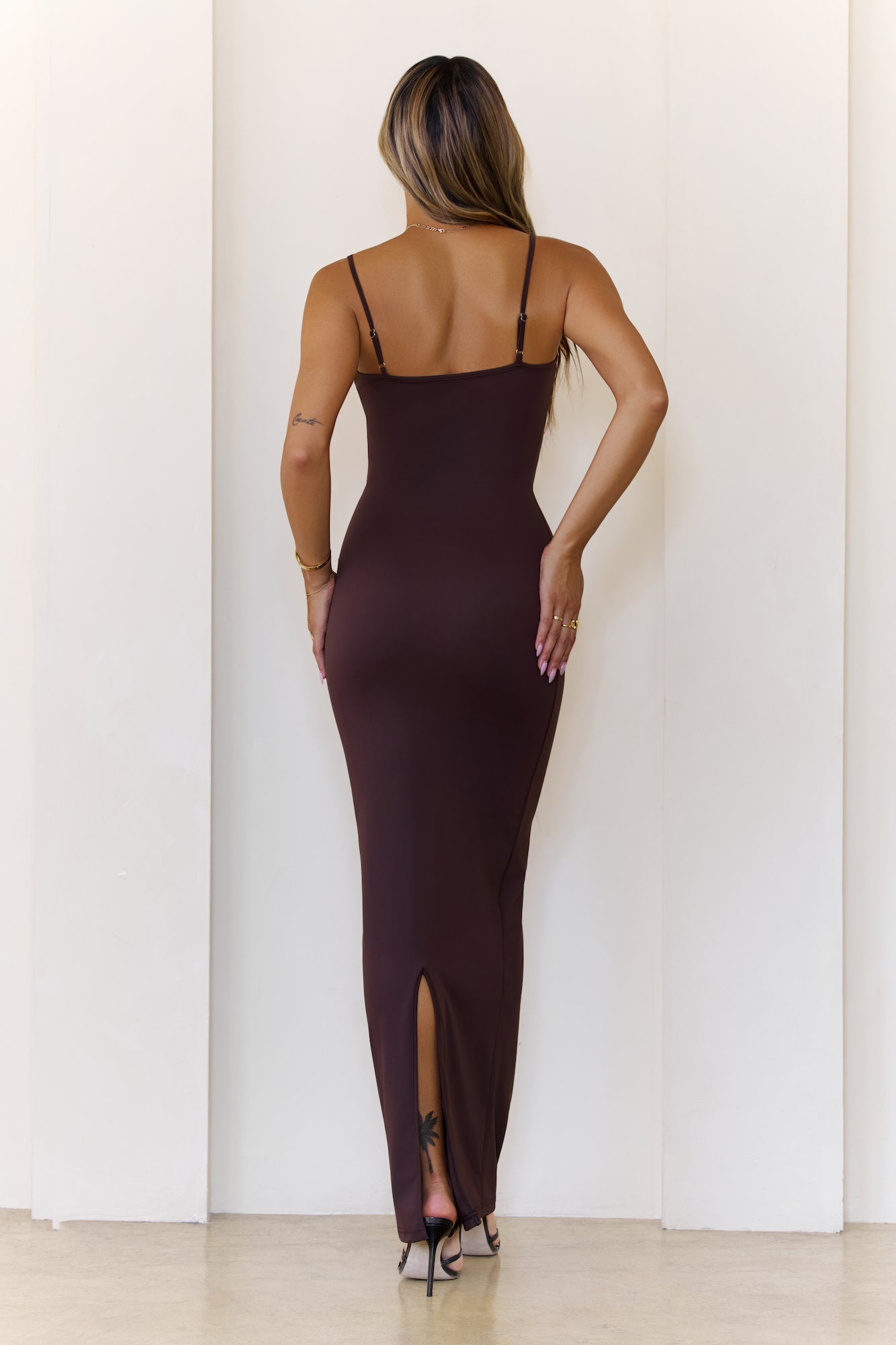 BASE Supersoft Sculpt Cami Maxi Dress Chocolate