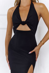 By Invite Only Halter Midi Dress Black