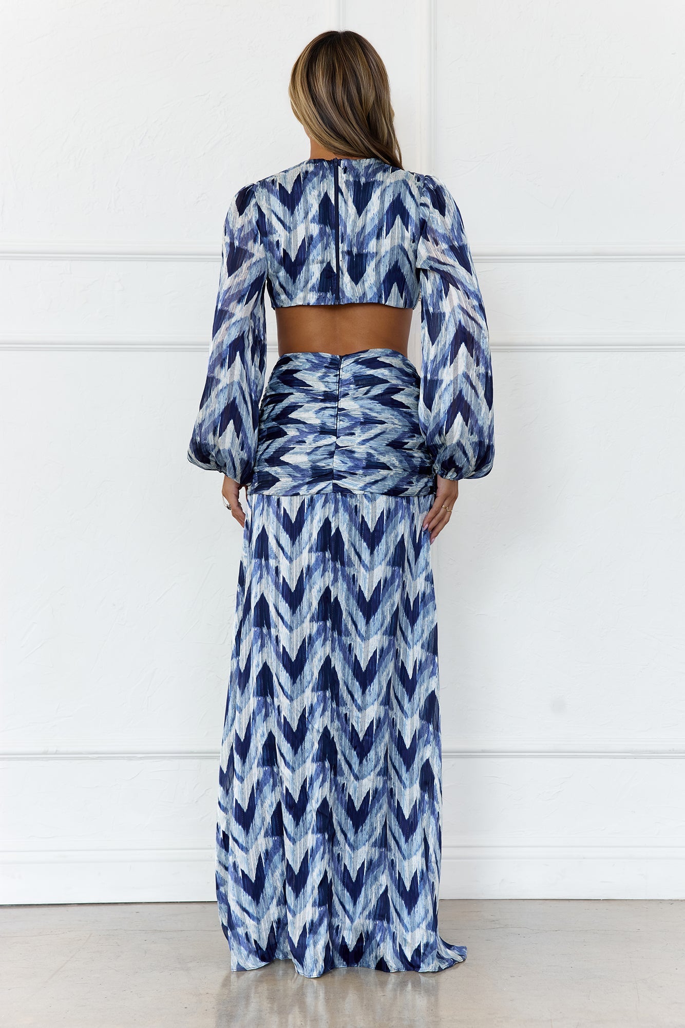 Brielle Long Sleeve Maxi Dress Navy