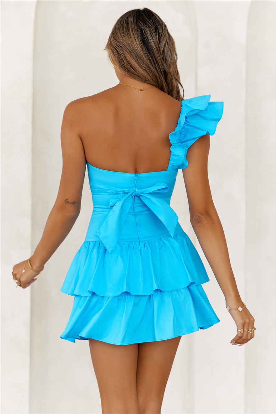Ruffled Out Dress Blue