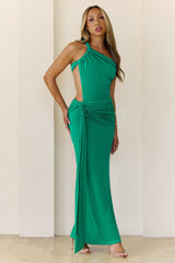 Grandeur Nights One Shoulder Maxi Dress Green