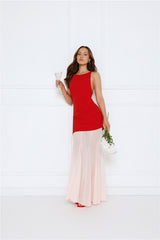 Modern Art Maxi Dress Red