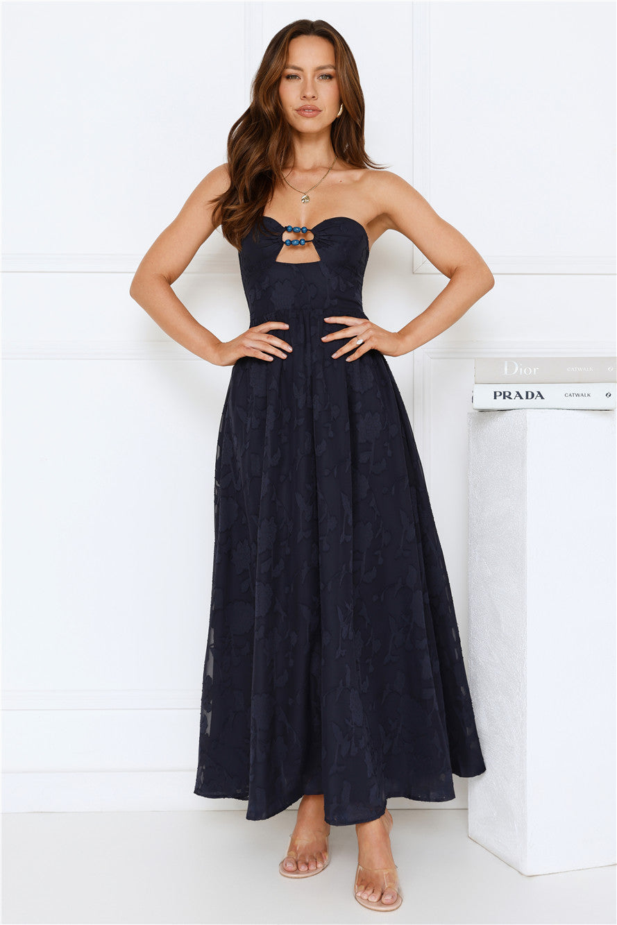 Diva Hour Strapless Maxi Dress Navy