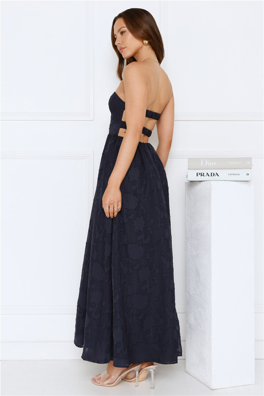 Diva Hour Strapless Maxi Dress Navy
